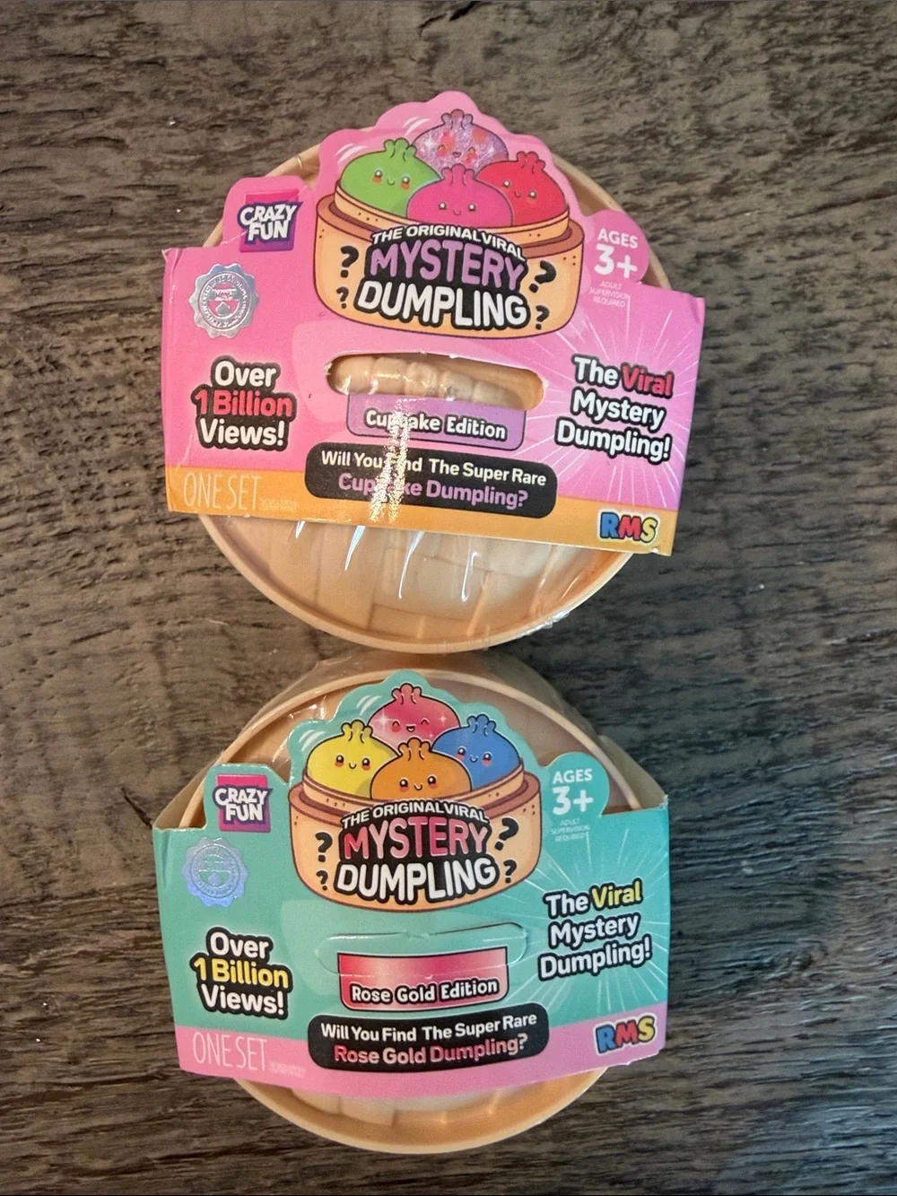RMS Crazy Fun Mystery Dumpling Cotton Candy Bao Bun Mini Cupcake Rose Gold Set